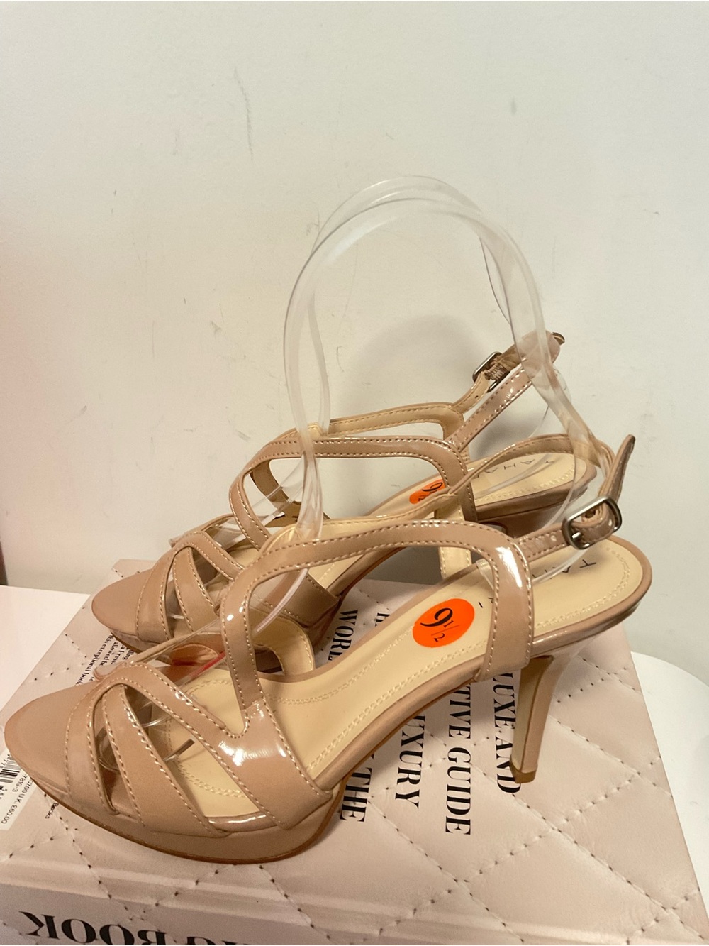 Tahari Nude Strappy Slingback Heels - Women's Dress Sandals Size 9.5
